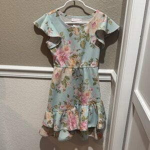 Ruffle Butts Floral Dress with Ruffle Skirt